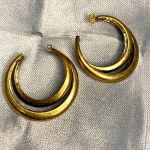 brass double hoop earrings